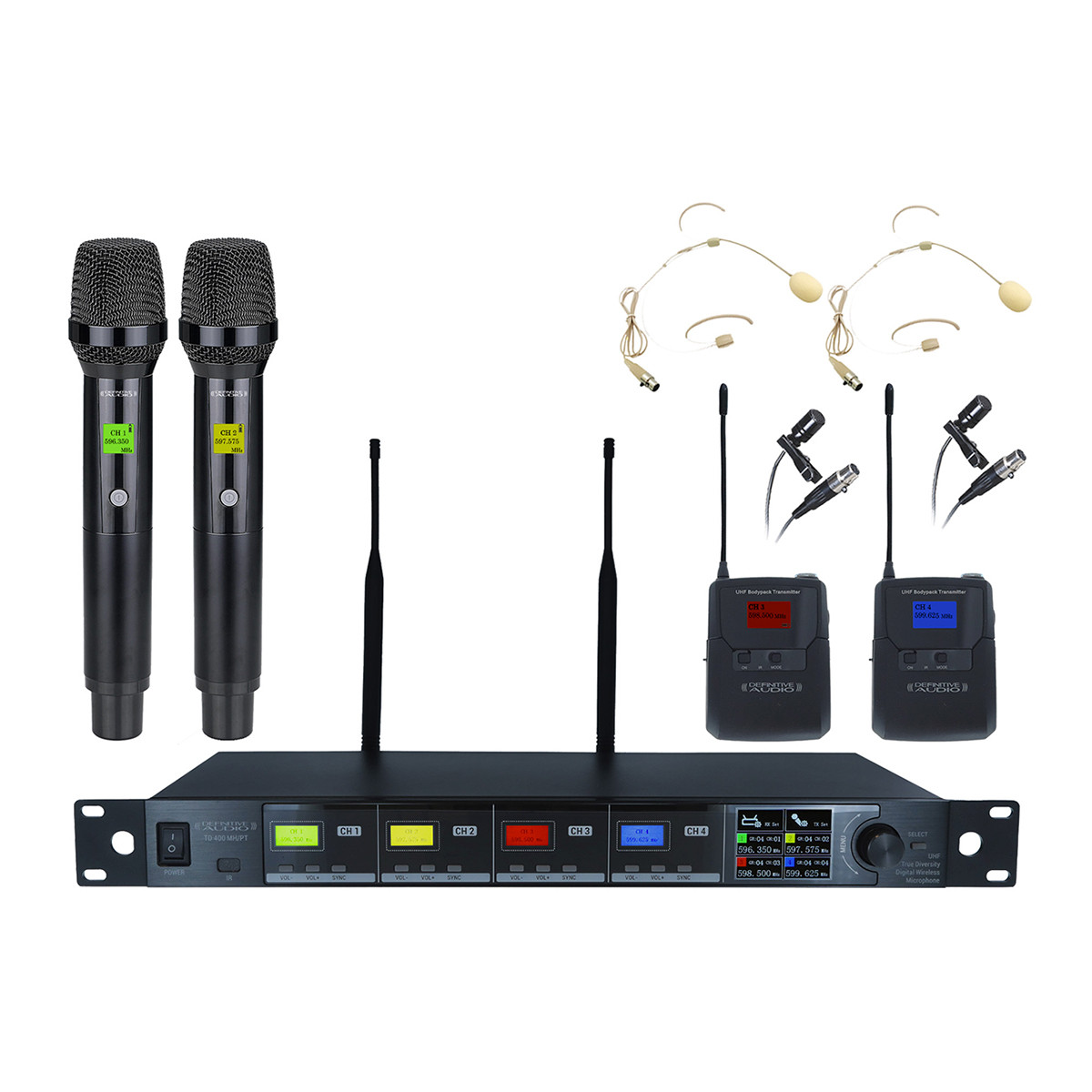 Ensemble de micros DEFINITIVE AUDIO TD 400 MH/PT